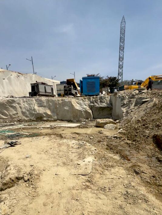 Piling rig drilling a bored pile foundation on a high-rise construction site in Bengaluru